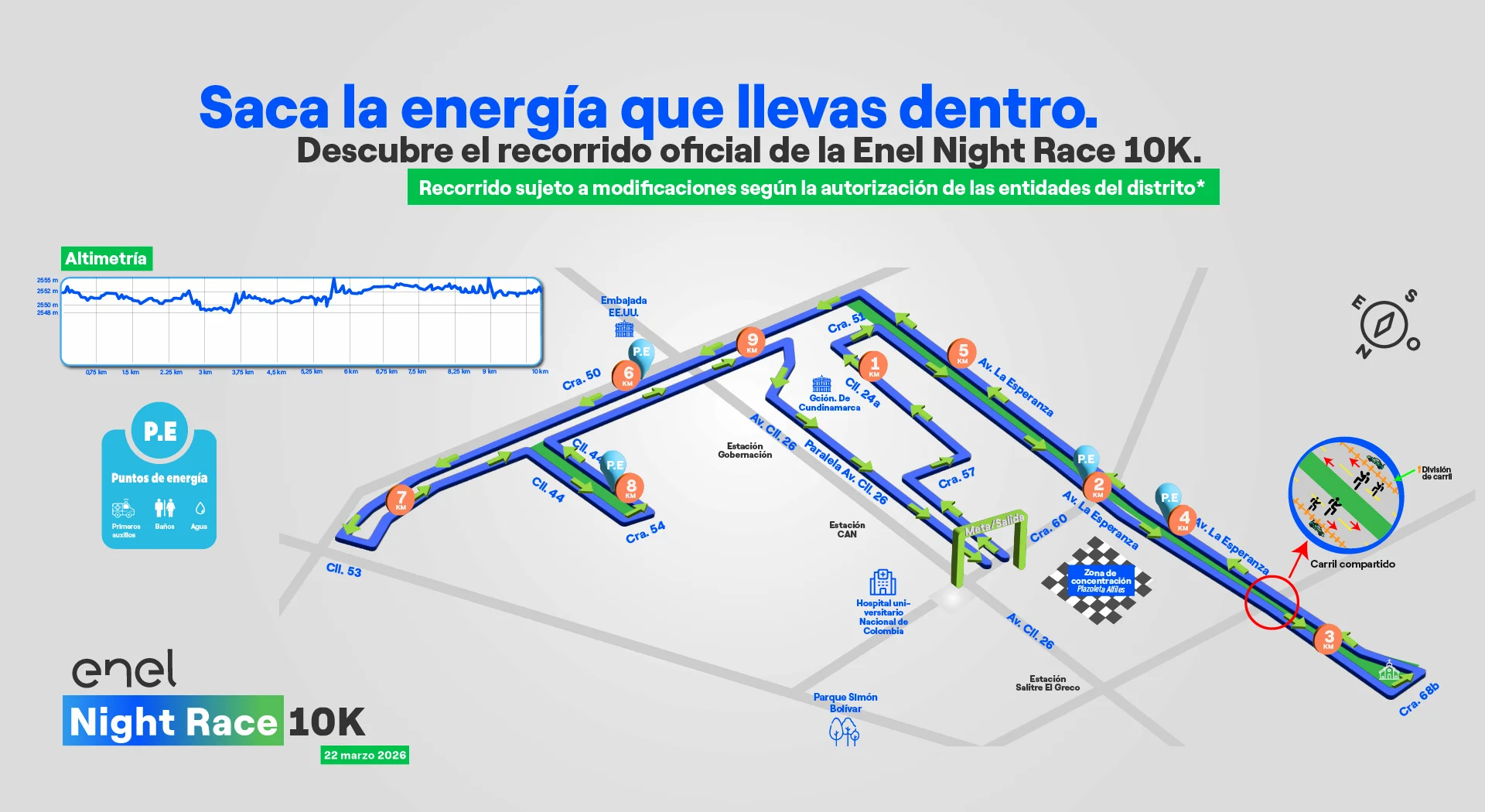 Recorrido Enel Night Race 10K 2026